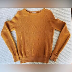 COS yellow crewneck cotton knit sweater